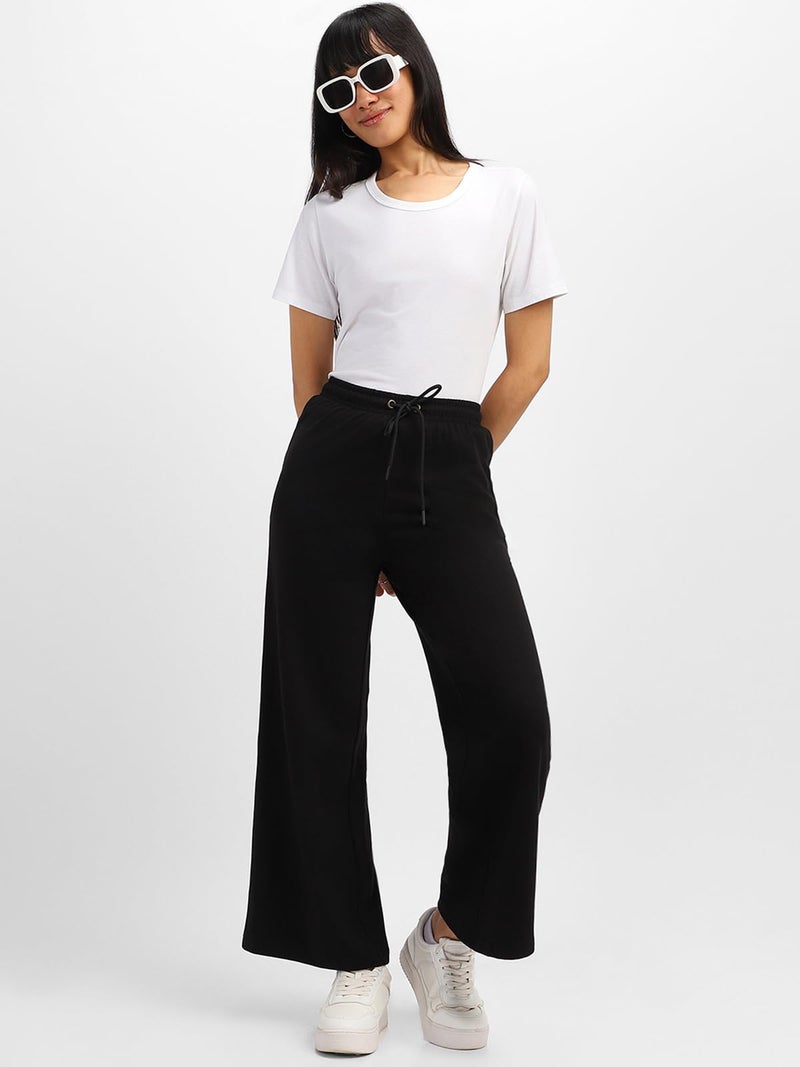 JUNEBERRY® 100% Pure Cotton Regular Fit Black Mid Rise Trousers for Women & Girls (VDJWBW0300008_L) - Image 3