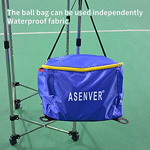 ASENVER Tennis Ball Cart Removable Pickleballs Hopper with Wheels Basket Hold Up to 160 Balls for Tennis Ball (Blue) - Image 5