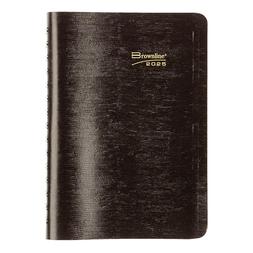 Brownline® 2025 Essential Daily/Monthly Planner, Appointment Book, 12 Months, January to December, Twin-Wire Binding, 8" x 5", Black (CB634W.BLK-25) - Image 2