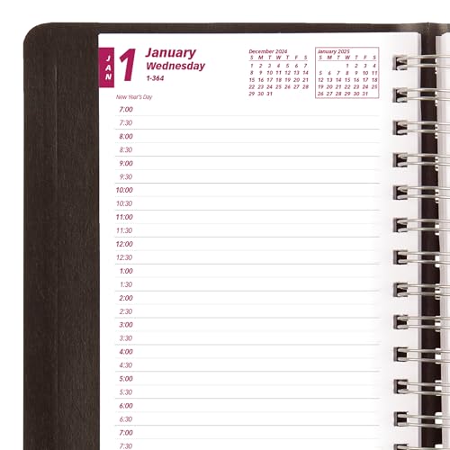 Brownline® 2025 Essential Daily/Monthly Planner, Appointment Book, 12 Months, January to December, Twin-Wire Binding, 8" x 5", Black (CB634W.BLK-25) - Image 5
