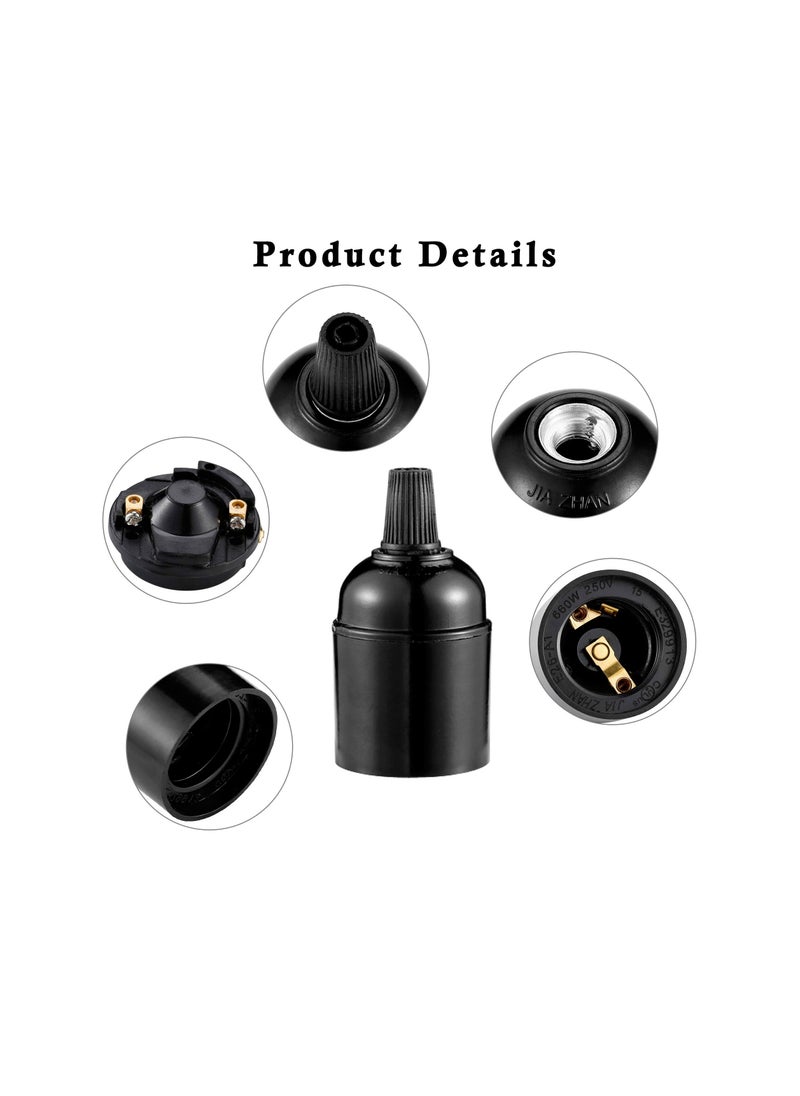 SYOSI - 9Pcs E27 E26 Light Socket, Lamp Holder Light Socket, Replacement Lamp Socket, Light Bulb Socket, Retro Pendant Lamp Holder, Medium Screw-in Lamp Socket for Bulb - Image 1