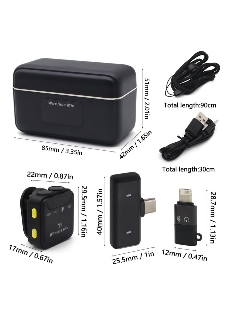 Raxoom Wireless Tie Mic with Two Microphones Compatible Android/iOS Plug-Play Mini Micro Wireless Noise Reduction for Live and Record Videos  - Image 2