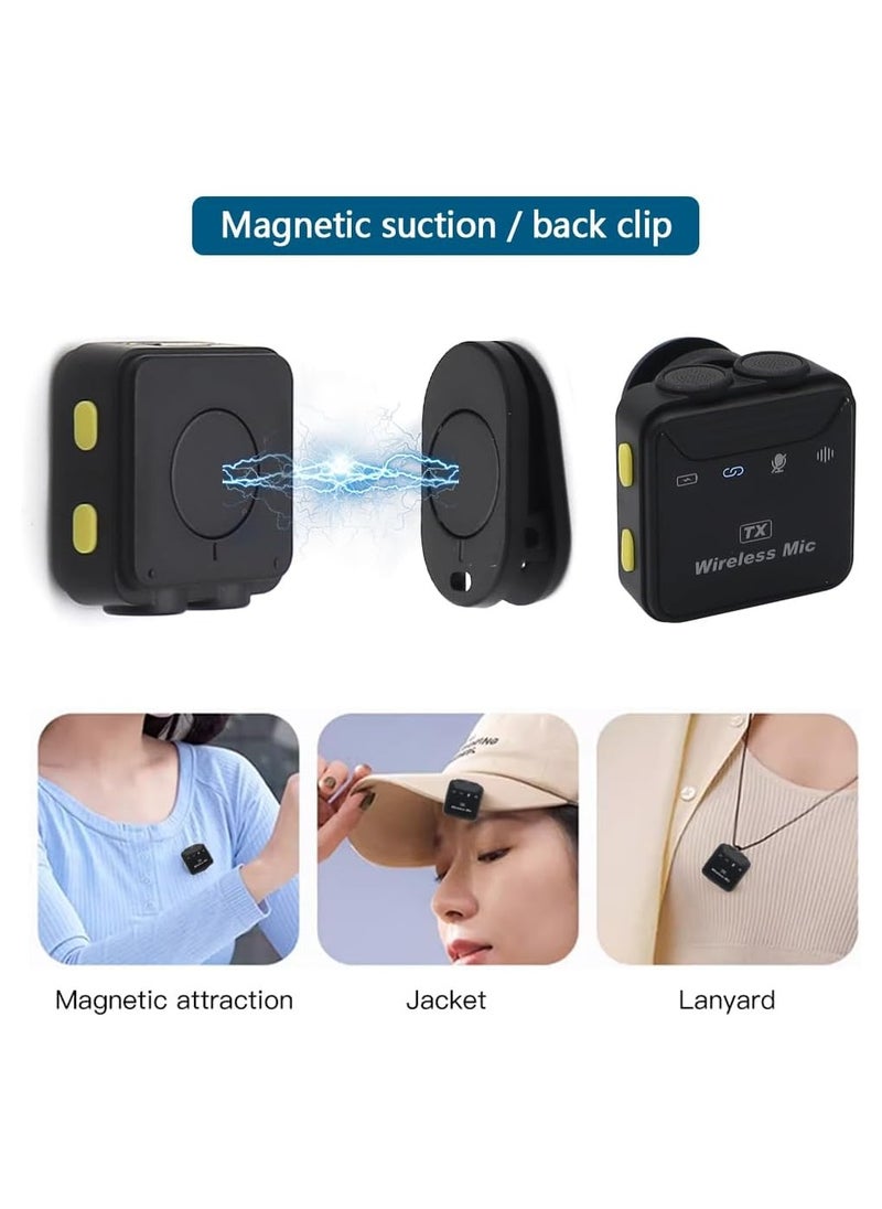 Raxoom Wireless Tie Mic with Two Microphones Compatible Android/iOS Plug-Play Mini Micro Wireless Noise Reduction for Live and Record Videos  - Image 5