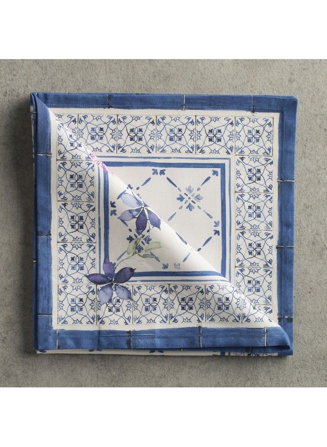 Maison d' Hermine Napkin 100% Cotton Set Of 4 Cloth Napkin Decorative Washable Napkins Home Kitchen Dining Cocktail Parties & Camping Faience Spring/Summer (20”X20”) - Image 4