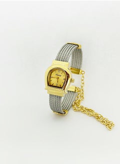 Silver and gold bracelet with gold dial