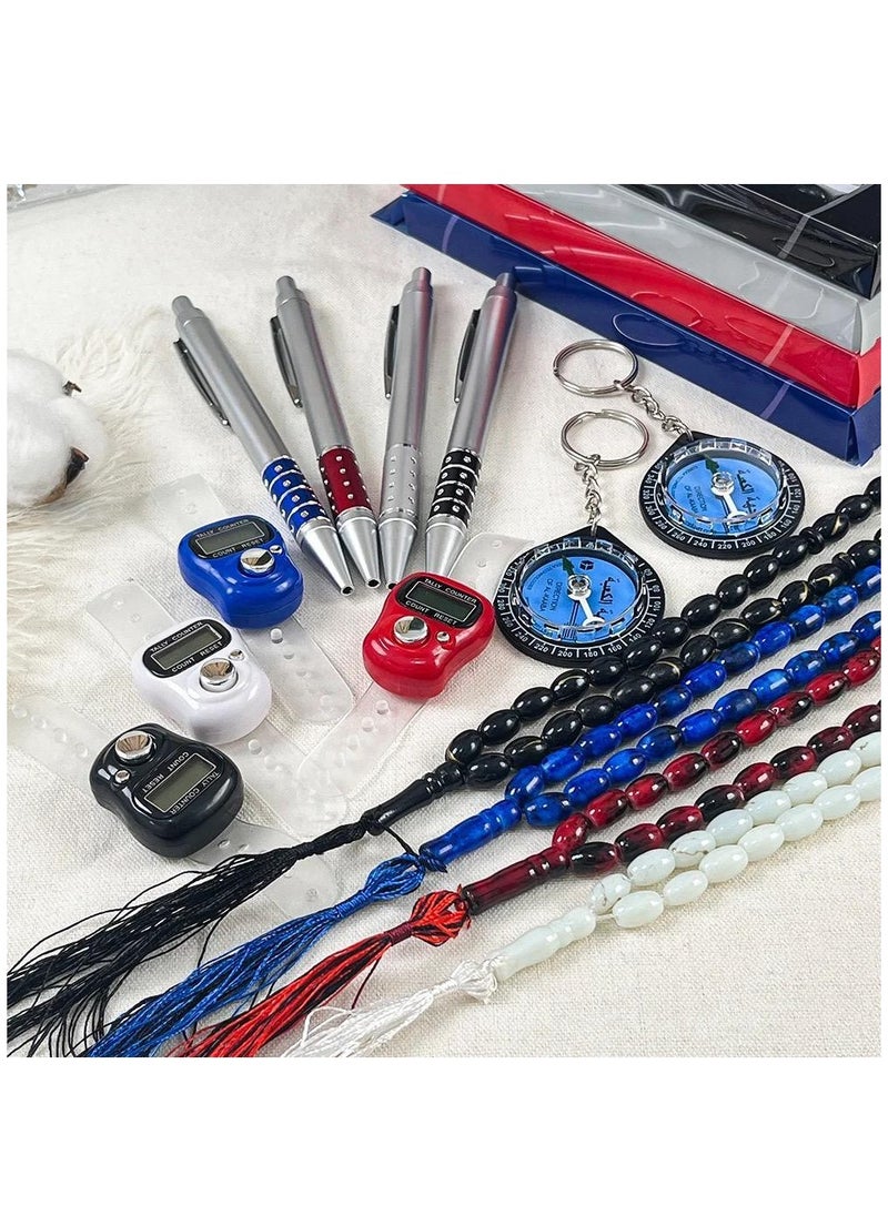 Rosh Luxury Islamic Prayer Beads Set: 33 Tasbih Beads + Digital Counter, Compass, Pen - Ramadan & Eid Corporate Gift  - Image 2