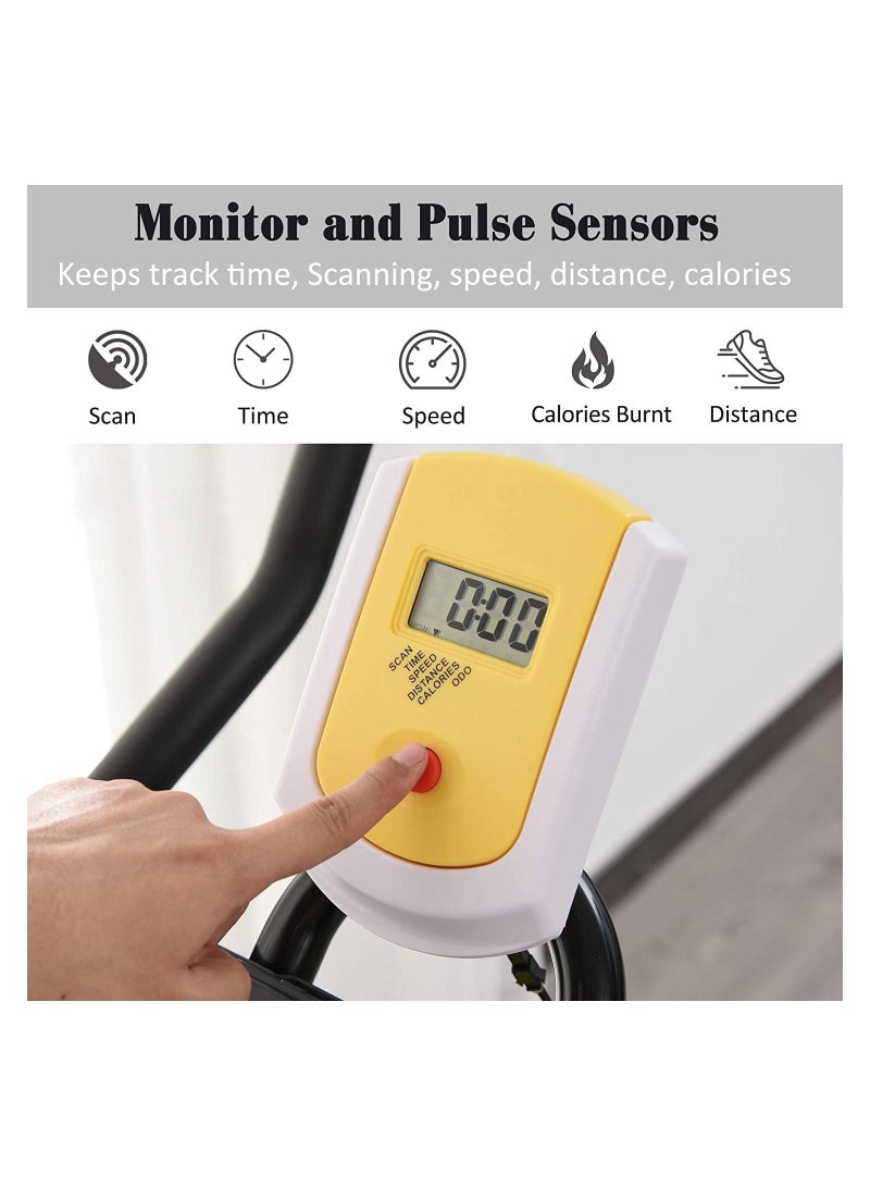 ULTIMAX Spinning Exercise Bike Flywheel Indoor Gym Office Cycling Cardio Workout Fitness Bike Adjustable Resistance LCD Monitor Pad and Bottle Holder - Image 4