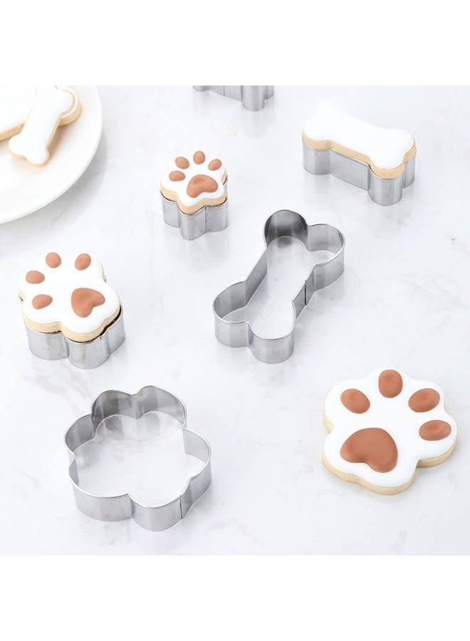 Bukela 6 Piece Dog Cookie Cutter Set, Cartoon Dog Bone, Paw Print Animal Cookie Cutters Dog Shaped Mould for DIY Baking Biscuit Pastry Cutter - Image 3