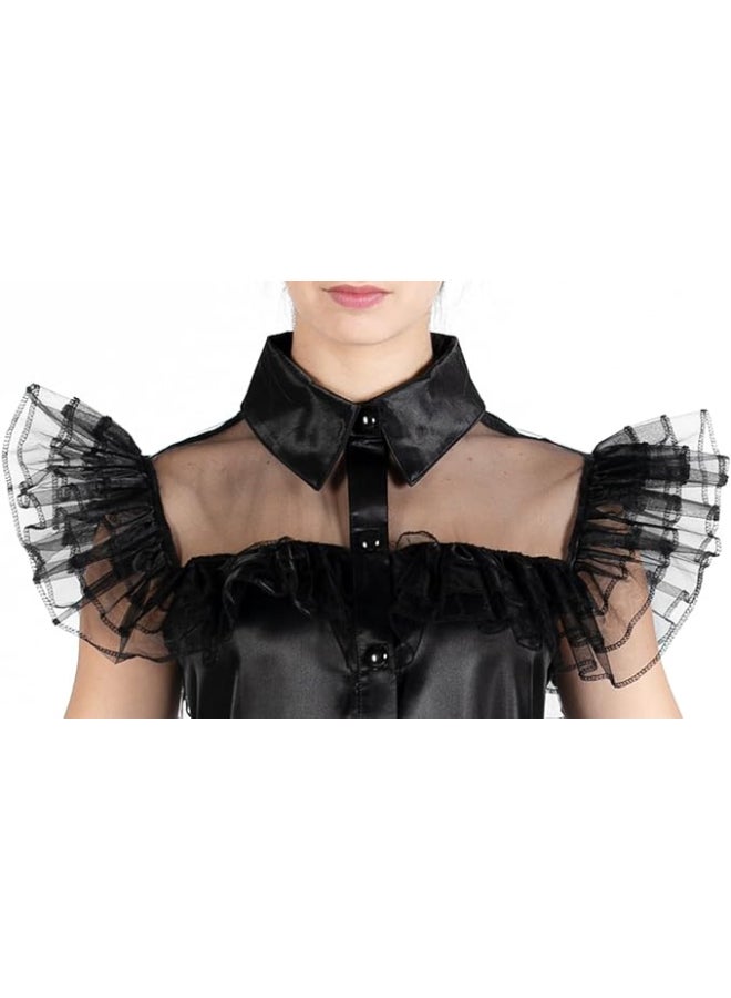 Ciao زي قاعة الرقص لويوم الأربعاء آدامز للأطفال من 5-7 سنوات | زي غوتيك فاخر للأطفال | فستان حفلة ويوم الأربعاء آدامز من سلسلة نتفليكس - Image 5