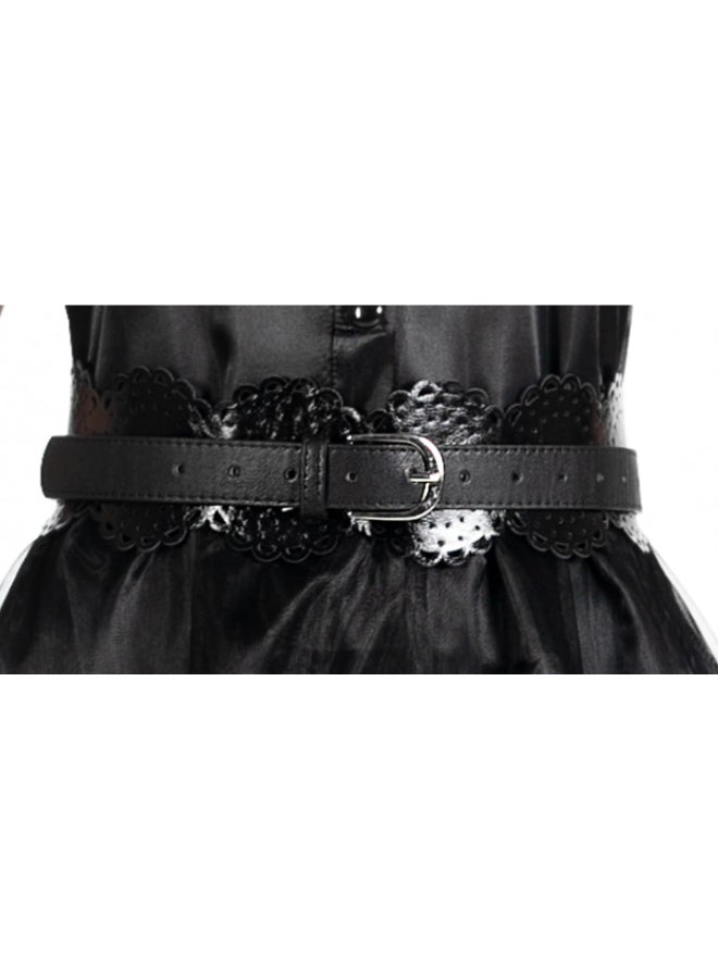 Ciao زي قاعة الرقص لويوم الأربعاء آدامز للأطفال من 5-7 سنوات | زي غوتيك فاخر للأطفال | فستان حفلة ويوم الأربعاء آدامز من سلسلة نتفليكس - Image 4