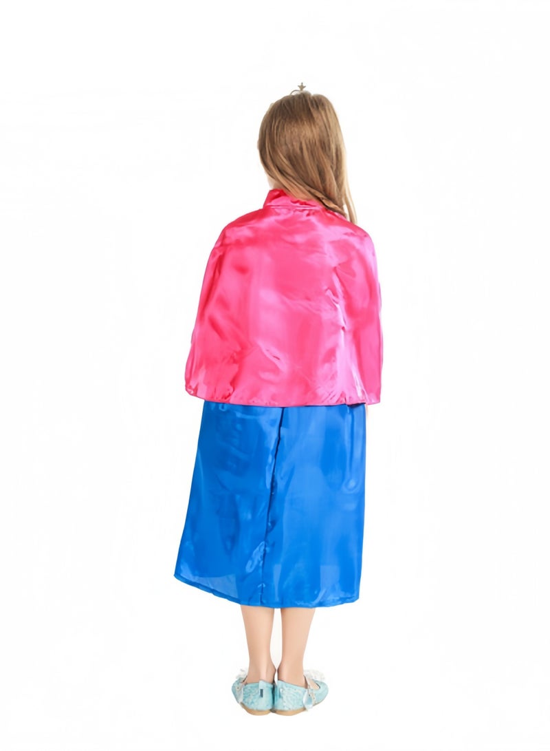 هالامودو فستان حفلة الأميرة الثلجية، زي الملكة، زي آنا مع عباءة فروزن، زي تنكر - Image 4