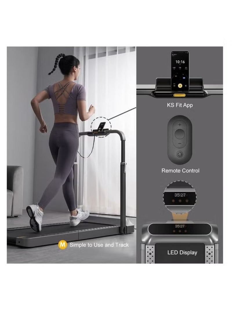 KINGSMITH - Walkingpad R2 Treadmill, Running And Walking 2 In 1 Folding Treadmill Manual Automatic Modes Foldable Walking Pad Non-Slip Smart Lcd Display Fitness Equipment, Under Desk Treadmill - Image 1