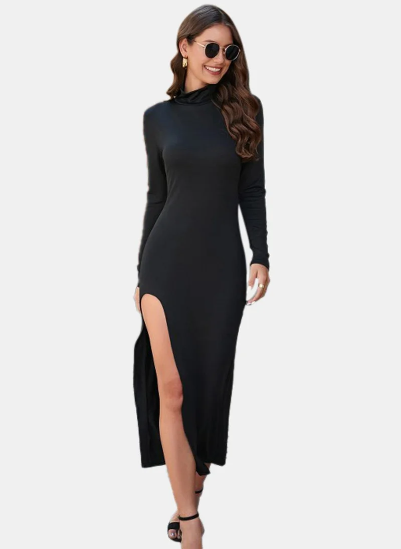يونيكي Black Solid Dress
