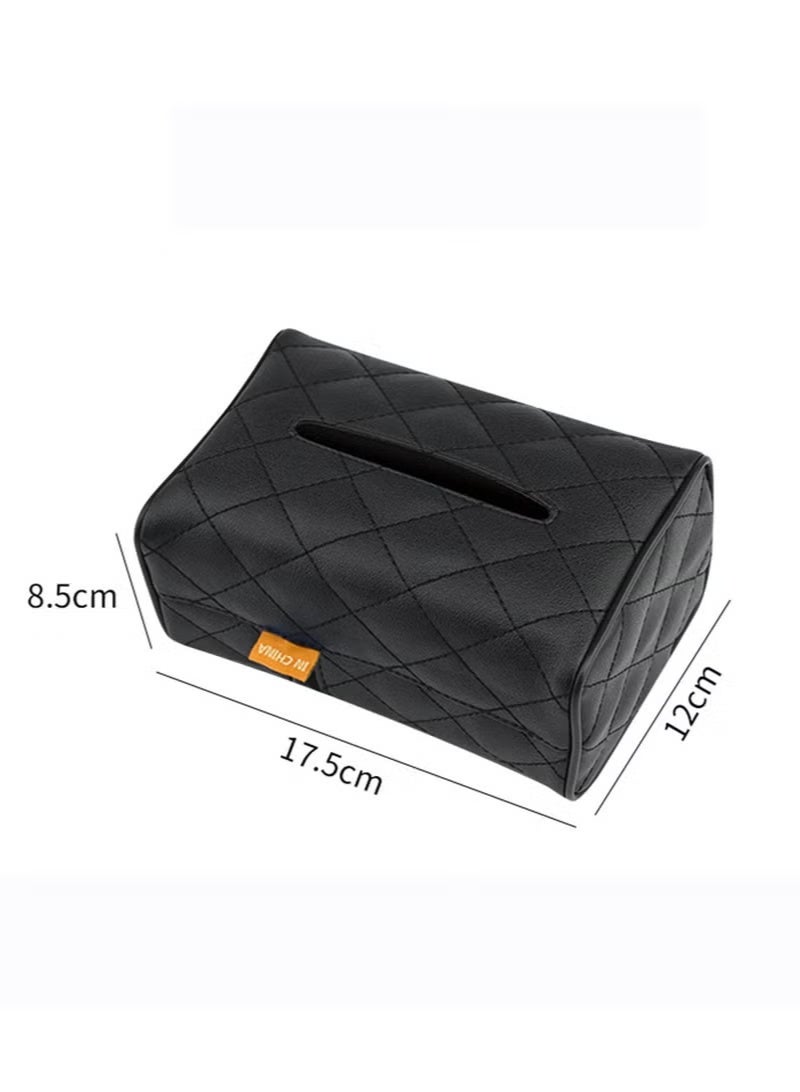 Car Tissue Holder, Car Napkin Cover, Car Tissue Box, Car Tissue Paper Box, Napkin Holder For Car, Tissues Box Suitable For 120 Standard Tissues , Black - Image 5