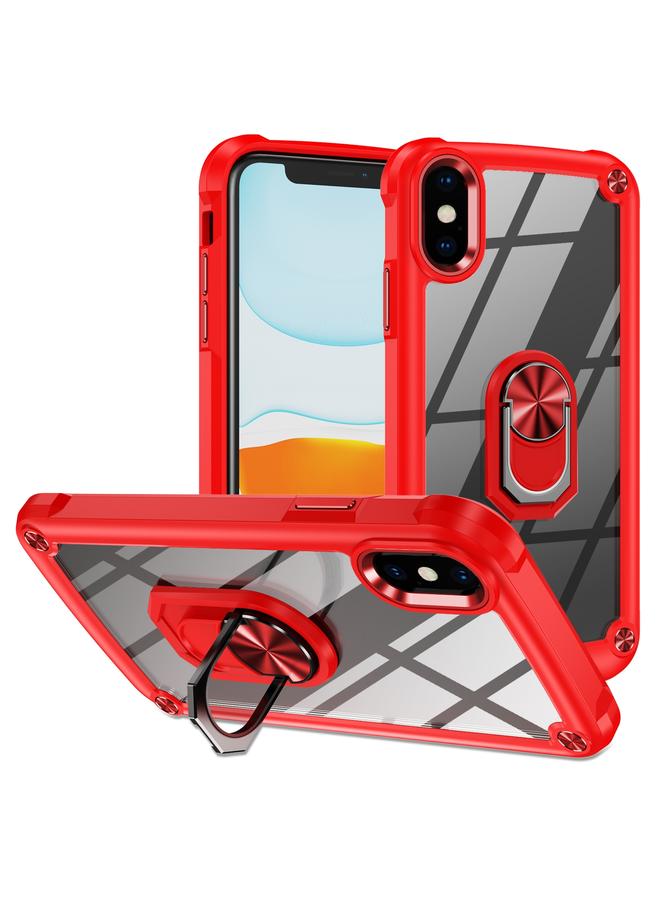S-TOP Case For iPhone XS Max TPU + PC Lens Protection Phone Case with Ring Holder - Image 1