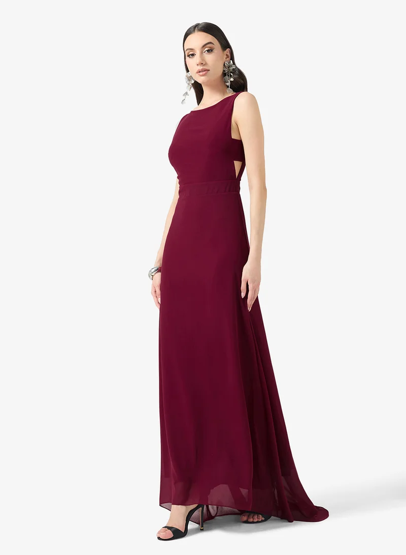 تي اف ان سي فستان ماكسي بدون أكمام من دوبي المنسوج