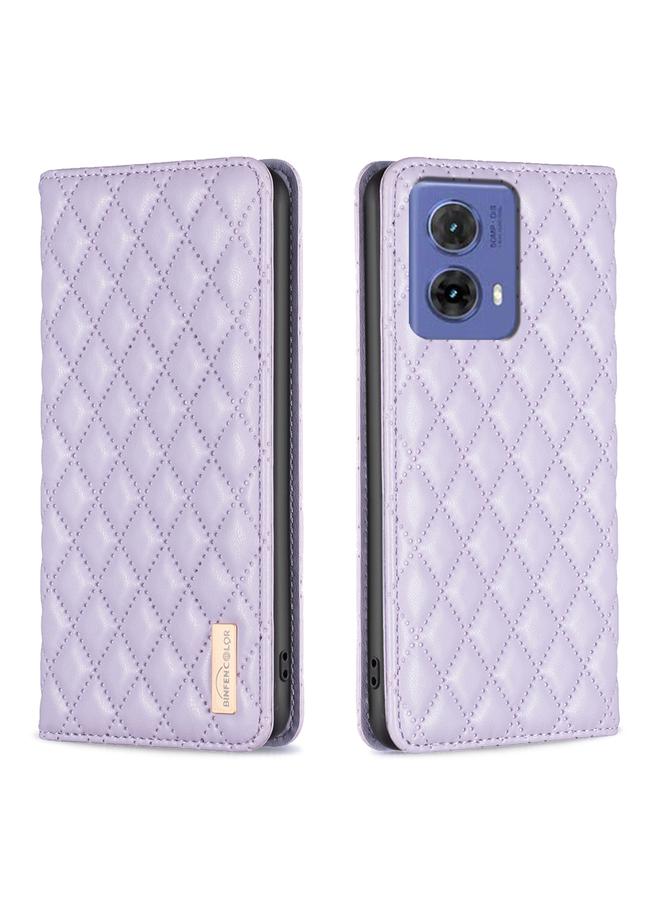 S-TOP Case For Motorola Moto G85 Diamond Lattice Magnetic Leather Flip Phone Case - Image 1