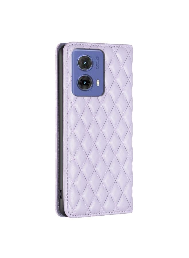 S-TOP Case For Motorola Moto G85 Diamond Lattice Magnetic Leather Flip Phone Case - Image 4