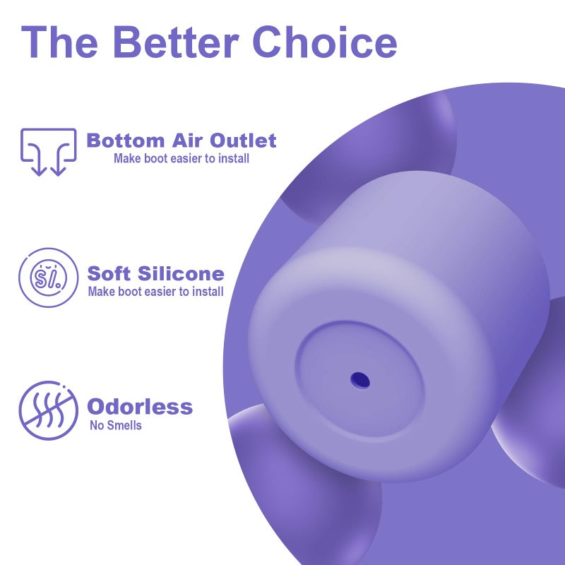 Alwenid ألوينيد 2 قطع غلاف سيليكون زجاجة الماء لأوالا 32 أونصة، غلاف واقي مضاد للانزلاق لحماية قاعدة زجاجات الماء الفولاذية المقاومة للصدأ (بنفسجي) - Image 4