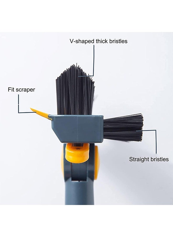 Hihonor - Floor Scrubbing Brush,3-in-1 Rotating Grout Brush with Scraper and V-Angle Brush,Removable Cleaning Brush for Walls/Toilets/Dead Spots - Image 1