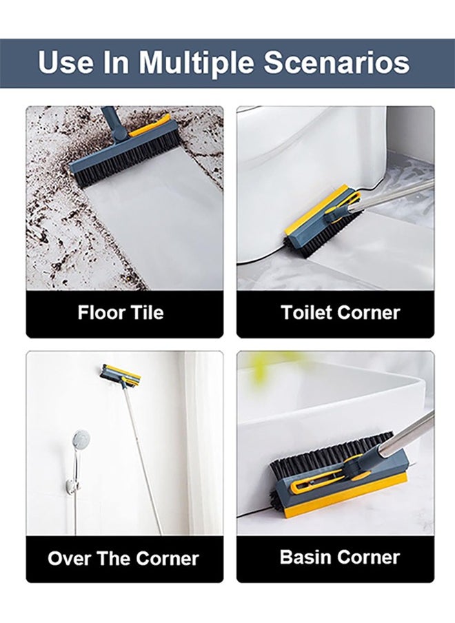 Hihonor - Floor Scrubbing Brush,3-in-1 Rotating Grout Brush with Scraper and V-Angle Brush,Removable Cleaning Brush for Walls/Toilets/Dead Spots - Image 1