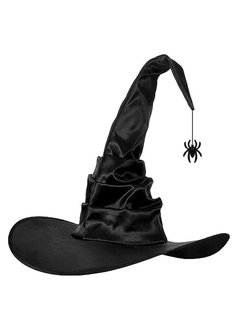 Brain Giggles Brain Giggles Pleated Witch Hat Oxford Cloth Witch Hat for Masquerade Party Cosplay Accessory  - Image 1