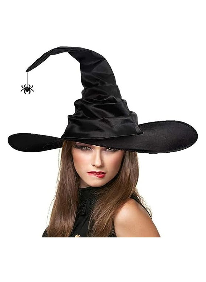 Brain Giggles Brain Giggles Pleated Witch Hat Oxford Cloth Witch Hat for Masquerade Party Cosplay Accessory  - Image 4