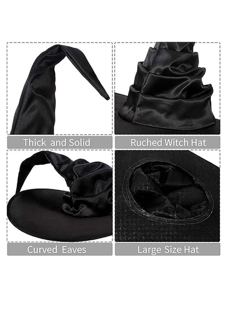 Brain Giggles Brain Giggles Pleated Witch Hat Oxford Cloth Witch Hat for Masquerade Party Cosplay Accessory  - Image 3