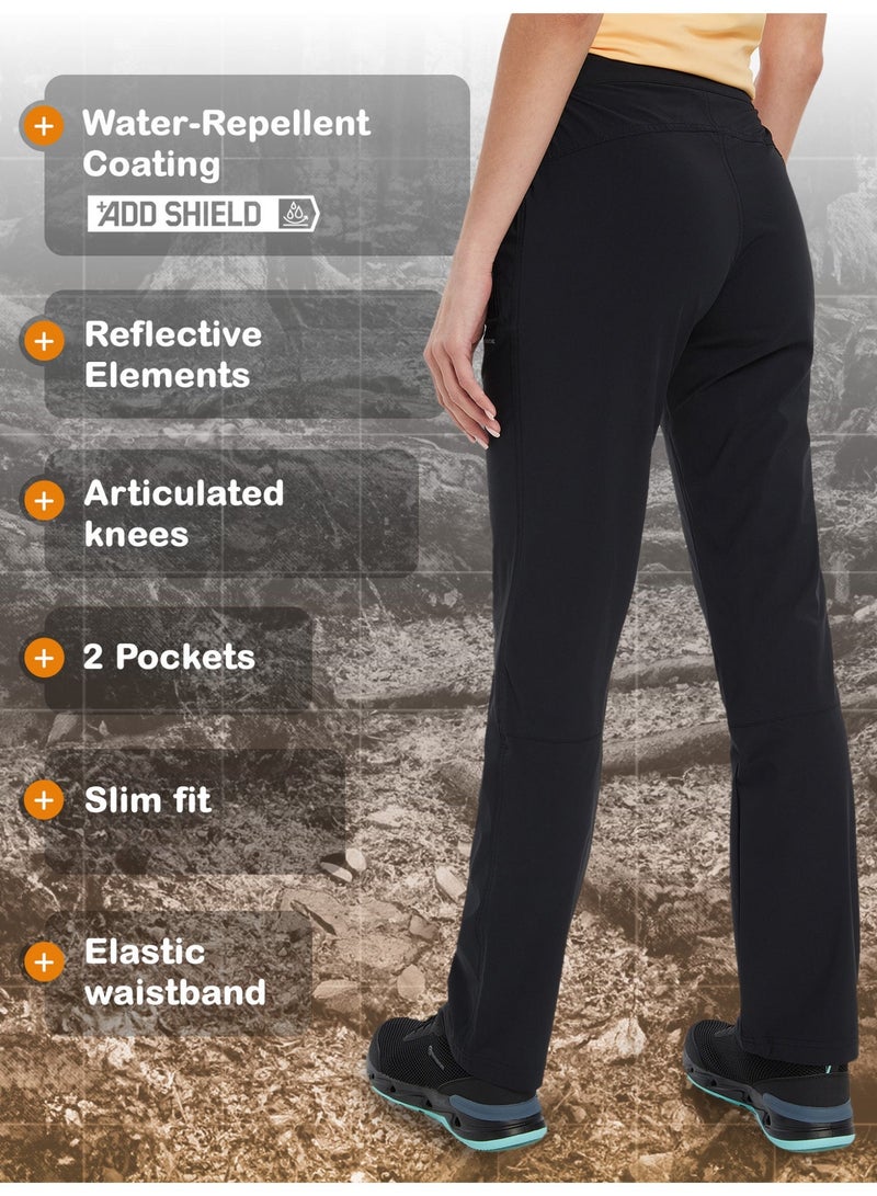 Outventure Women’s Hiking Trousers Black – Water-Repellent Adventure Pants with Reflective Details & 2 Practical Pockets for Outdoor Trails - Image 2