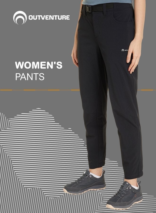 Outventure Women’s Hiking Trousers Black – Water-Repellent Adventure Pants with Reflective Details & 2 Practical Pockets for Outdoor Trails - Image 3