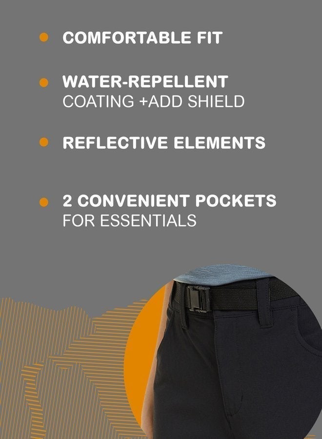 Outventure Women’s Hiking Trousers Black – Water-Repellent Adventure Pants with Reflective Details & 2 Practical Pockets for Outdoor Trails - Image 4