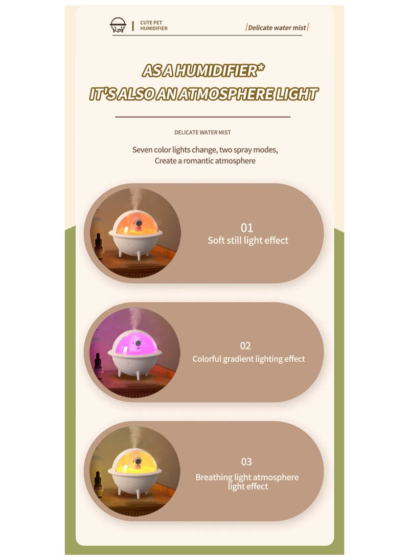 Space Ball Series S113 mini Humidifier. mini Aromatherapy Machine. Atmosphere Light Humidifier Can Add Water Soluble Essential Oil. White.