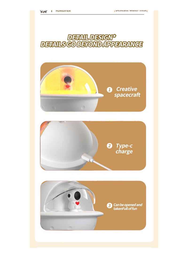 Space Ball Series S113 mini Humidifier. mini Aromatherapy Machine. Atmosphere Light Humidifier Can Add Water Soluble Essential Oil. White.