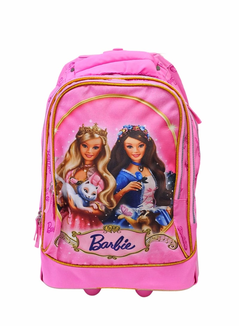 باربي حقيبة مدرسية بعجلات 3في1 حقائب مدرسية للبنات  حقيبة بعجلات للطلاب، حقيبة سفر بعجلات، حقيبة  متعددة الاستخدامات مقاس 18 بوصة - Image 3