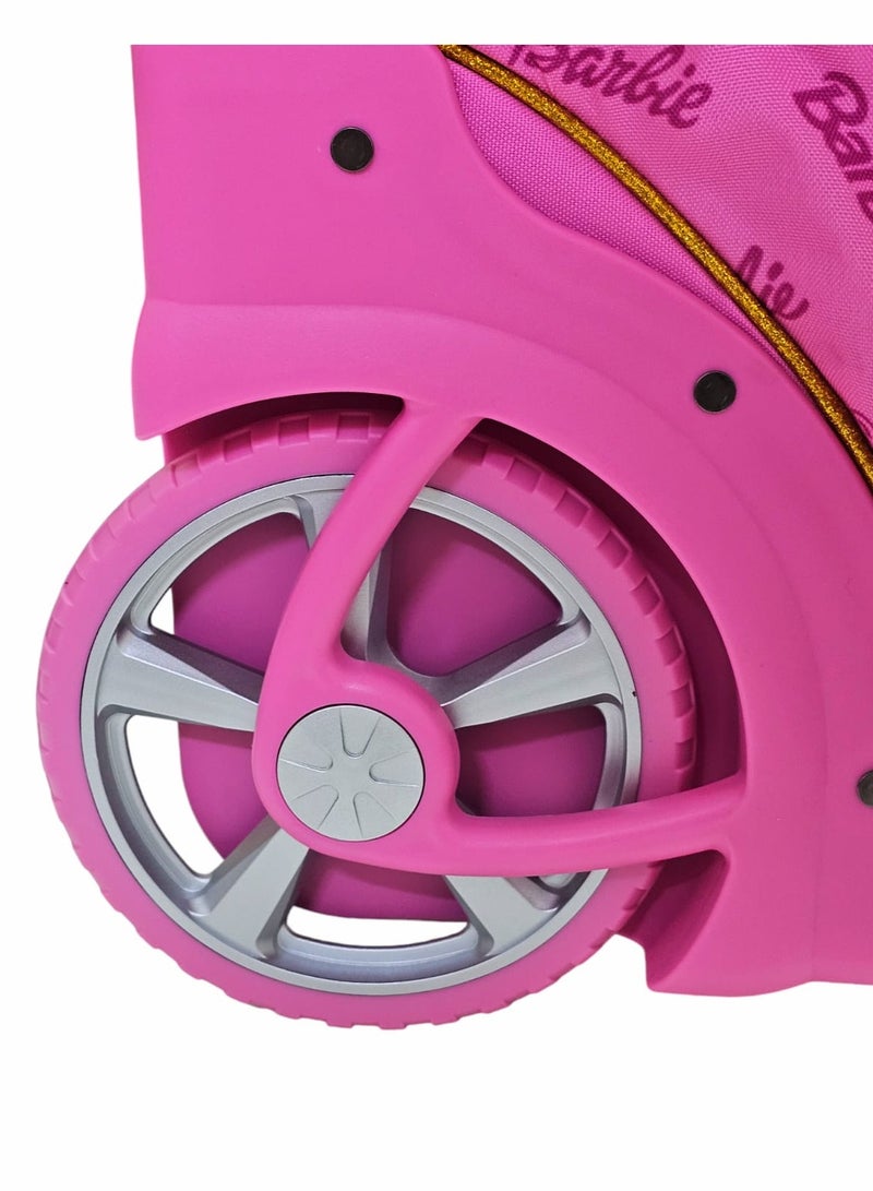 باربي حقيبة مدرسية بعجلات 3في1 حقائب مدرسية للبنات  حقيبة بعجلات للطلاب، حقيبة سفر بعجلات، حقيبة  متعددة الاستخدامات مقاس 18 بوصة - Image 5