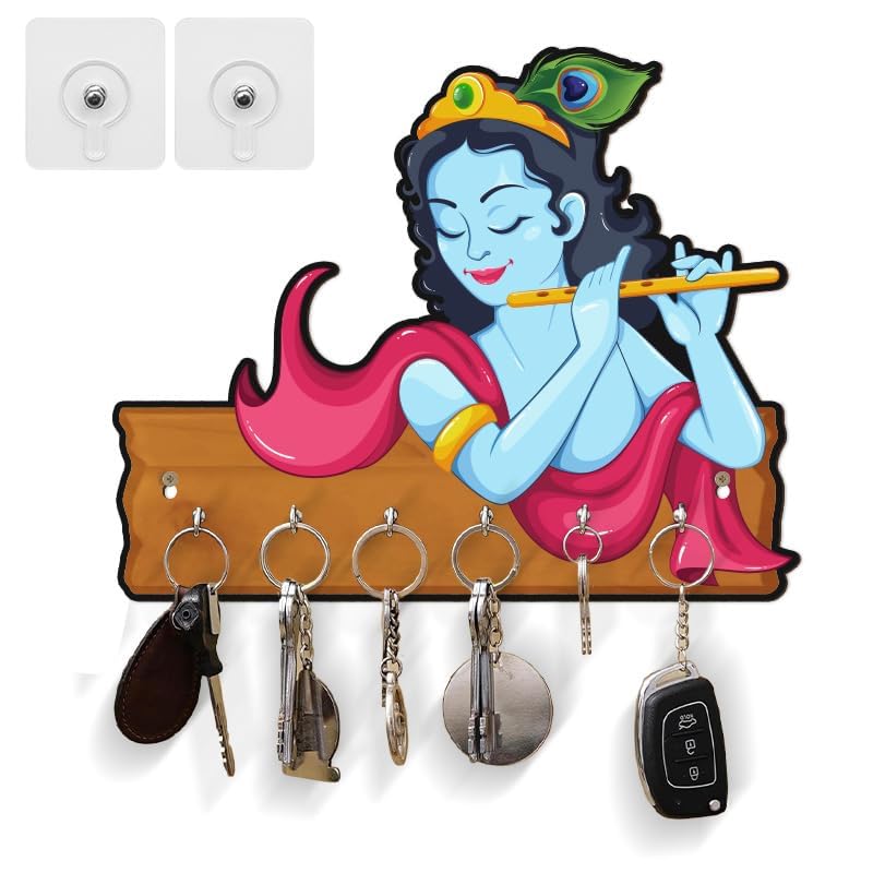 inultimate Decorative Krishna Love Acrylic Key Holder for Home Decor Key Hangers Keychain Holder & Key Holder for Wall - Image 1
