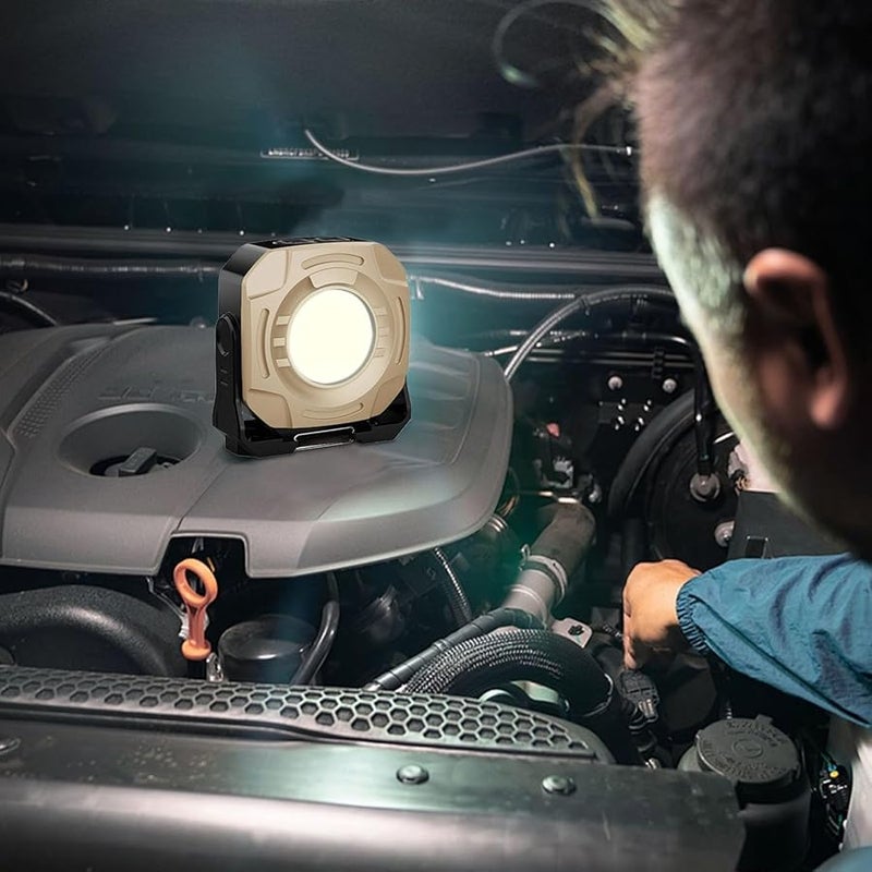 ضوء العمل المغناطيسي الكاكي 2400 لومن 360 درجة مصباح LED دوار للفحص مصباح فيض محمول للسيارات - Image 5