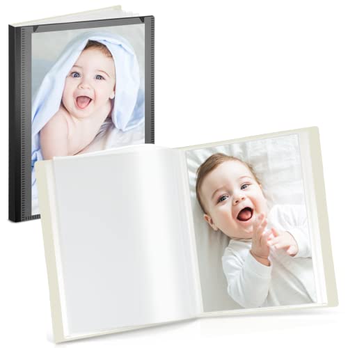 CRANBURY Small Photo Binder 4x6 (Black), 2-Pack 4 x 6 Photo Book, 24 Pockets Shows 48 Pictures, Mini Plastic Picture Album Presentation Binder with Customizable Cover - Image 1
