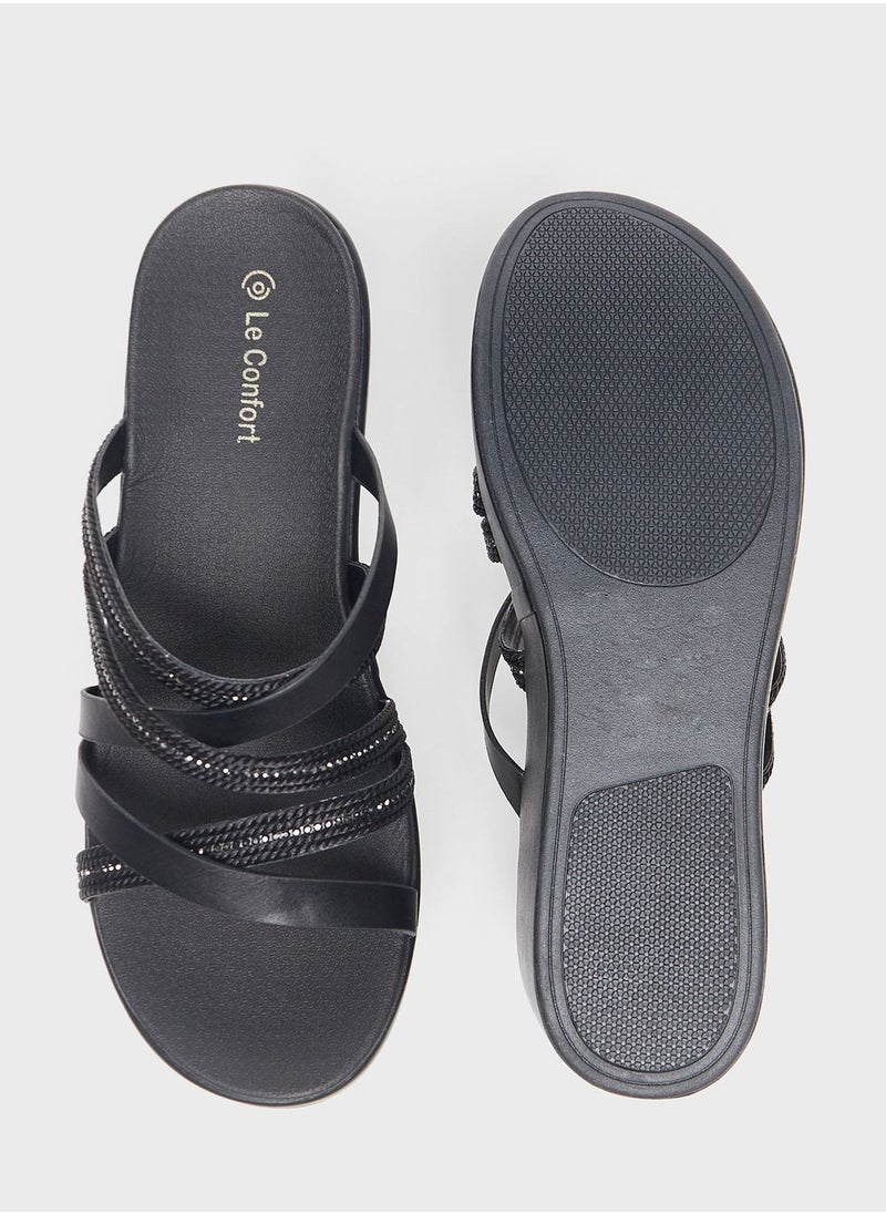 Le Confort - Multi Strap Wedge Sandals - Image 1
