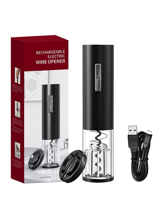 Beram - Electric Wine Opener, Automatic Bottle Corkscrew, LED Light, Foil Cutter Base, Matte Surface, Button Control, Transparent Shell Head Design - Image 1