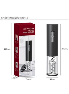 Beram Electric Wine Opener, Automatic Bottle Corkscrew, LED Light, Foil Cutter Base, Matte Surface, Button Control, Transparent Shell Head Design  - Image 2