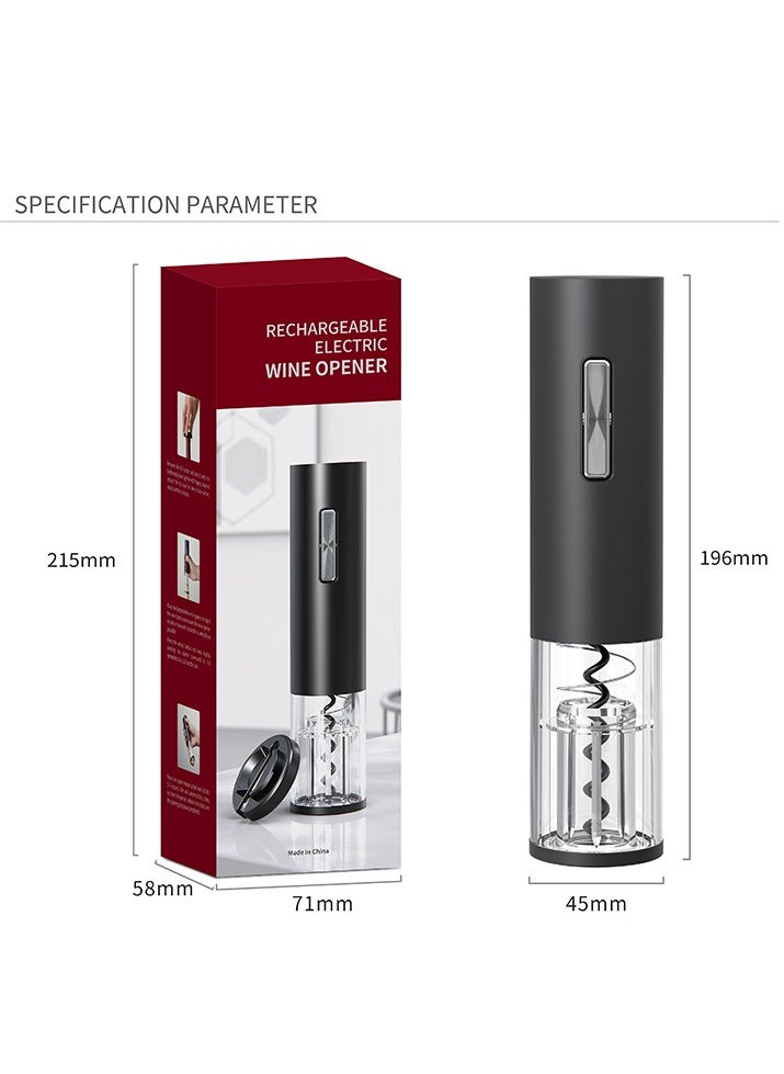 Beram - Electric Wine Opener, Automatic Bottle Corkscrew, LED Light, Foil Cutter Base, Matte Surface, Button Control, Transparent Shell Head Design - Image 1