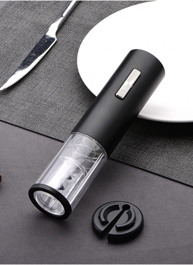 Beram - Electric Wine Opener, Automatic Bottle Corkscrew, LED Light, Foil Cutter Base, Matte Surface, Button Control, Transparent Shell Head Design - Image 1