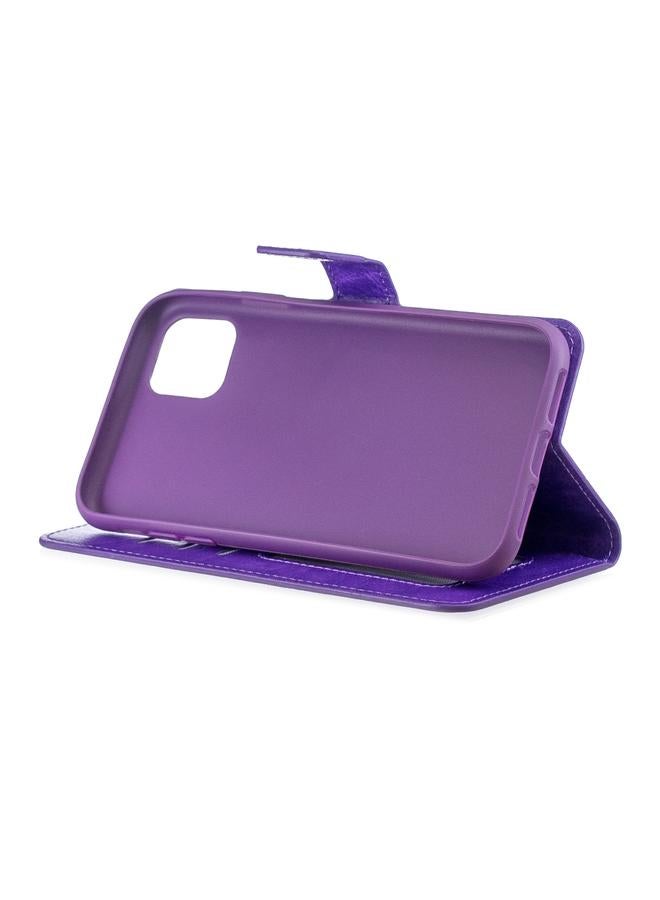 زبون جراب جلدي قابل للطي أفقيًا بتصميم Crazy Horse Texture لهاتف iPhone 11 مع حامل وفتحات للبطاقات ومحفظة وإطار صور لهاتف iPhone 11 - Image 5