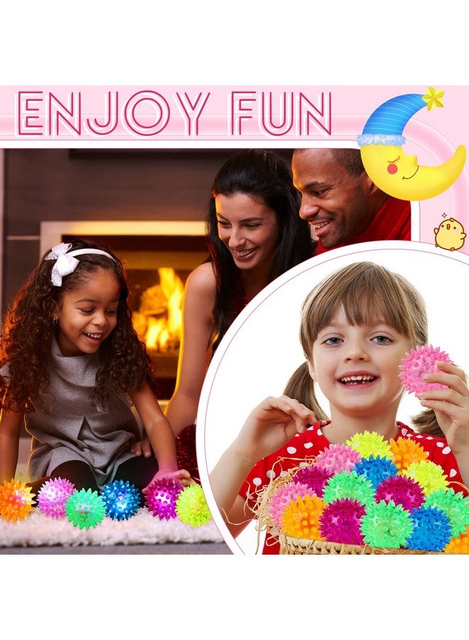 Charniol 100 Pack Light up Spike Rubber Ball LED Spiky Ball Strobe Flashing Sensory Toy Bouncy Flash Stress Ball for Adults, Teens, 2.17 Inch - Image 5