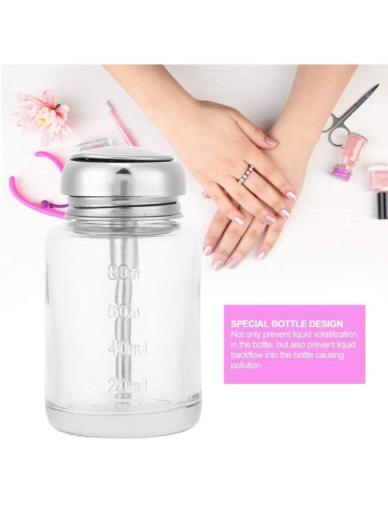 Pump Dispenser Bottles, Nail Polish Remover Bottles Portable Refillable Liquid Bottles Empty Transparent Glass Container for Professional Salon or Home use - Image 5