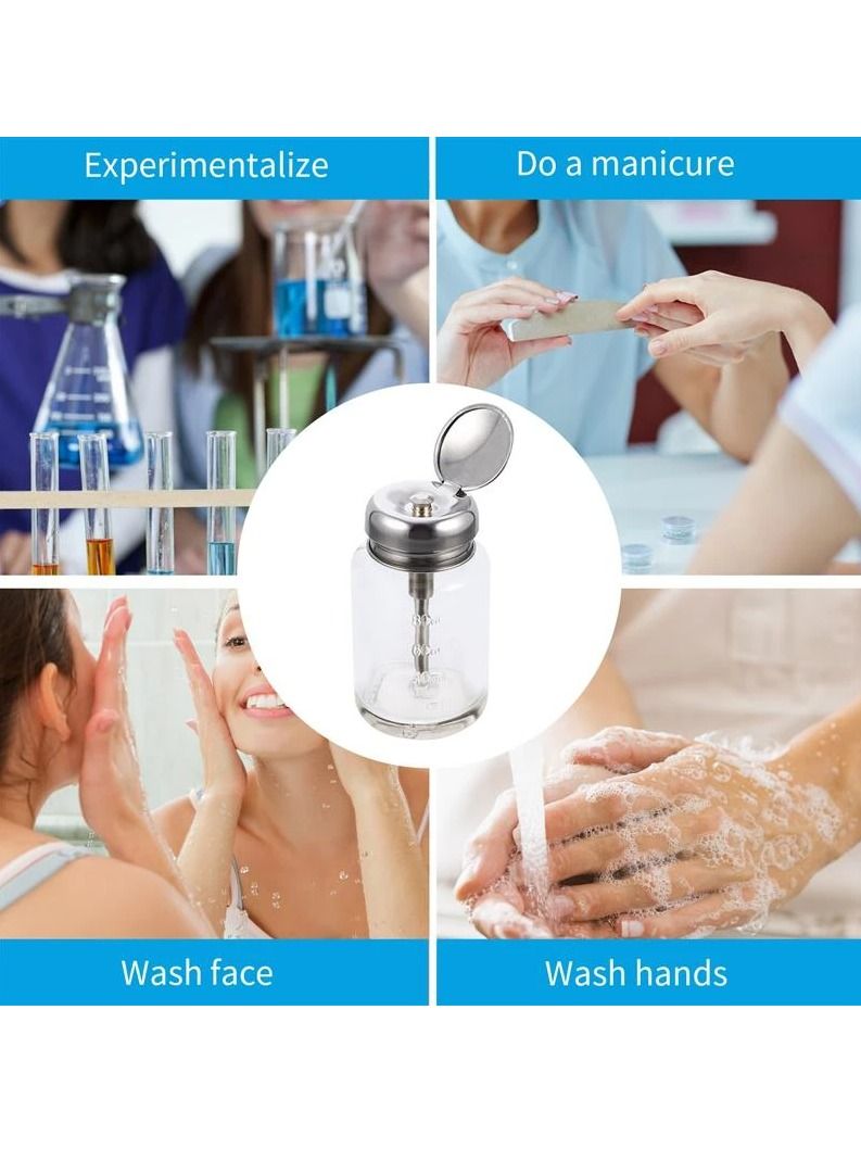 Pump Dispenser Bottles, Nail Polish Remover Bottles Portable Refillable Liquid Bottles Empty Transparent Glass Container for Professional Salon or Home use - Image 3