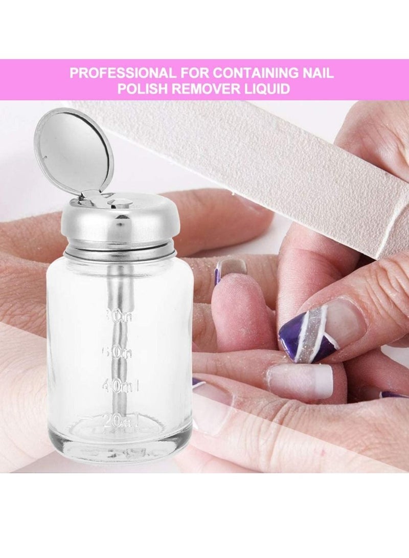 Pump Dispenser Bottles, Nail Polish Remover Bottles Portable Refillable Liquid Bottles Empty Transparent Glass Container for Professional Salon or Home use - Image 4