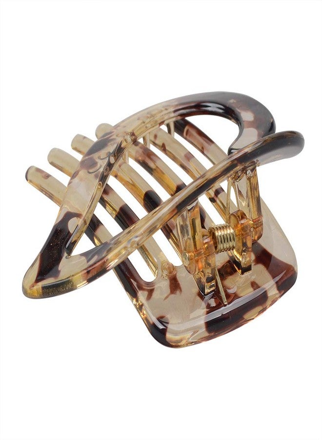 سوبيربليس قطعتان من مشابك الشعر النسائية على شكل قلب، مشبك جانبي لتثبيت الكعكة، مشبك شعر عصري مقاوم للسقوط مصنوع من الراتنج، إكسسوار للشعر (لون قهوة فاتح) - Image 2