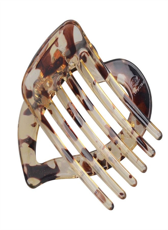 سوبيربليس قطعتان من مشابك الشعر النسائية على شكل قلب، مشبك جانبي لتثبيت الكعكة، مشبك شعر عصري مقاوم للسقوط مصنوع من الراتنج، إكسسوار للشعر (لون قهوة فاتح) - Image 4